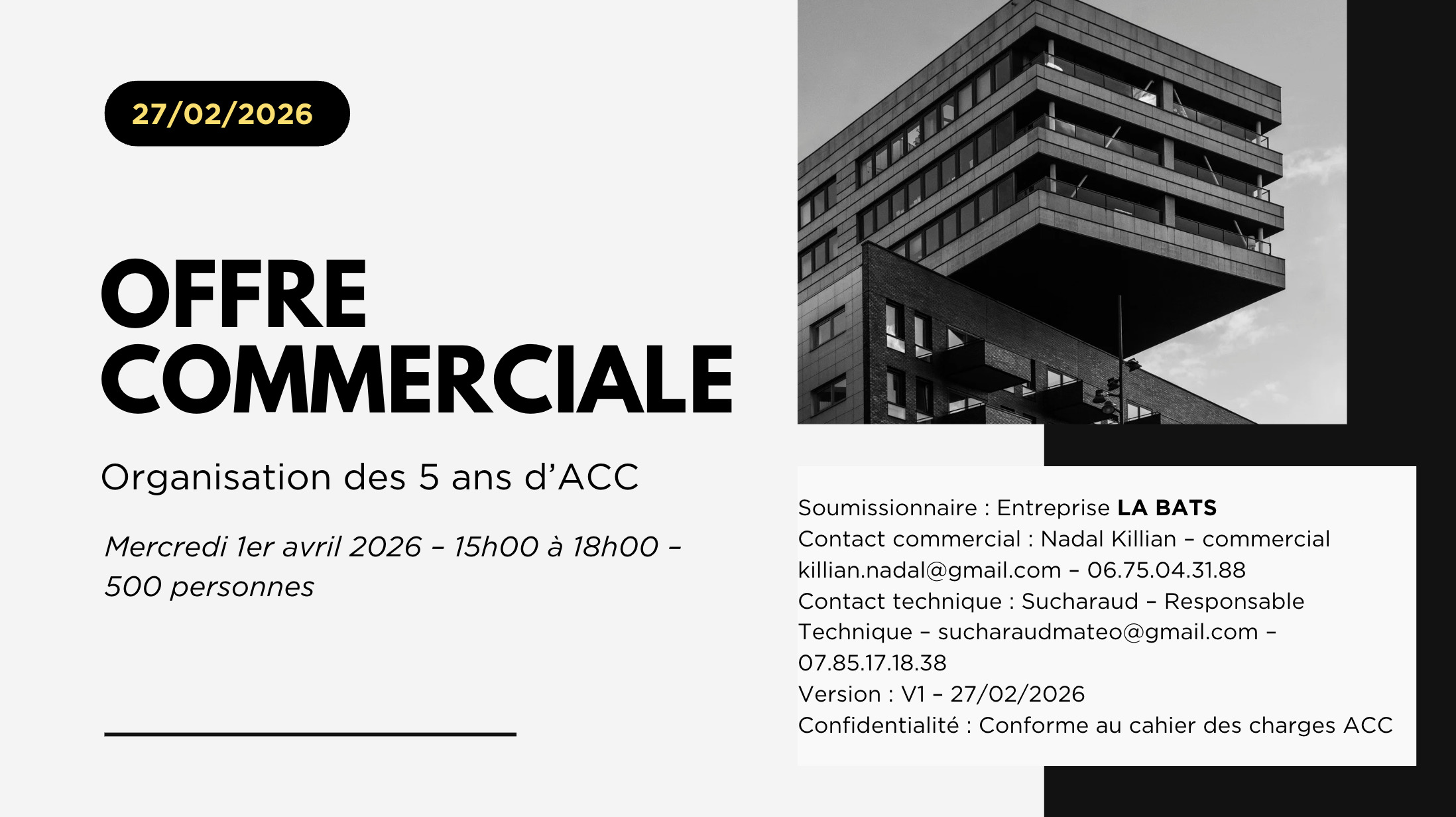 Offre Commerciale — Événement ACC